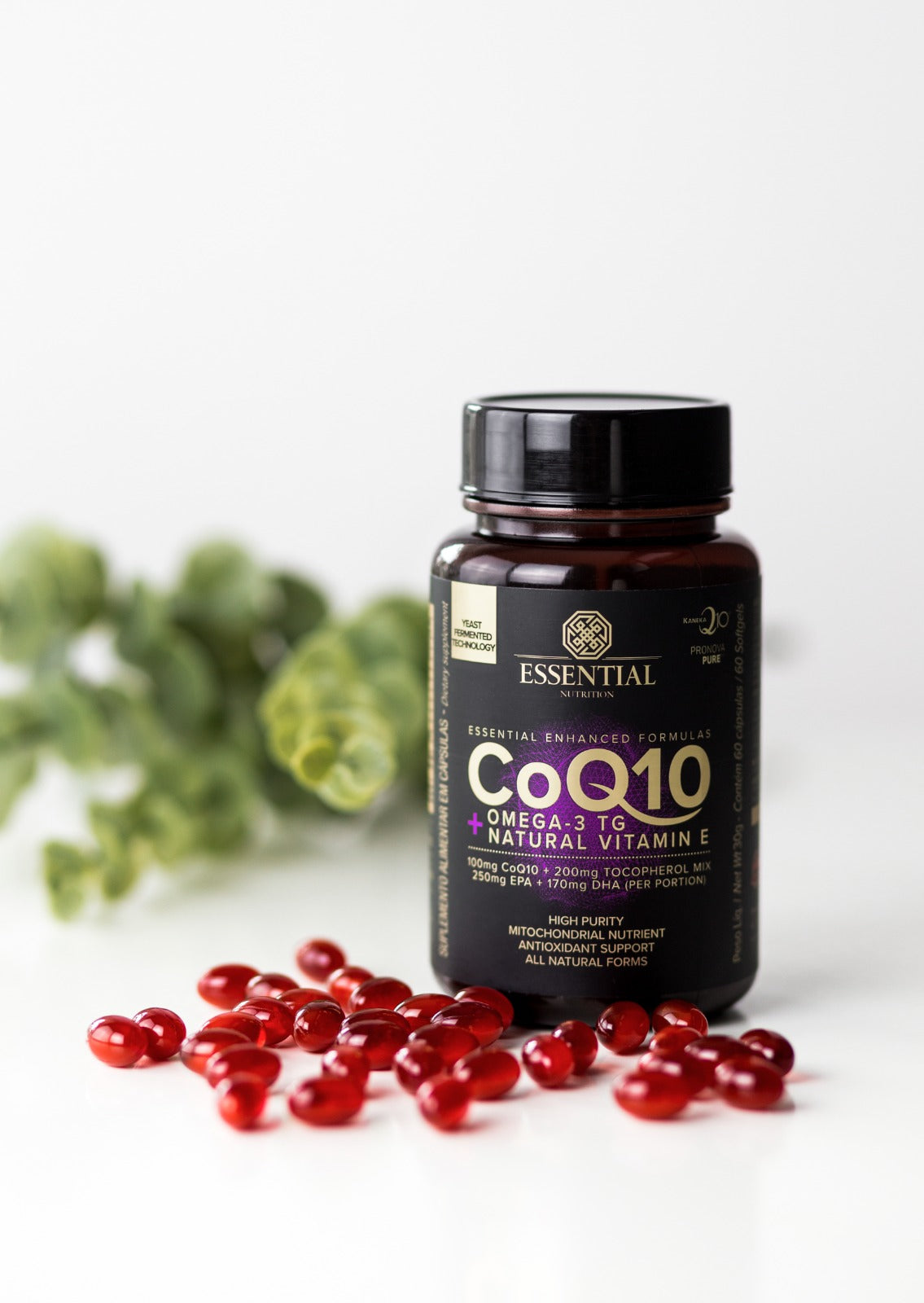 CoQ10 + Omega 3TG + Natural Vitamin E Pote 60 caps Essential