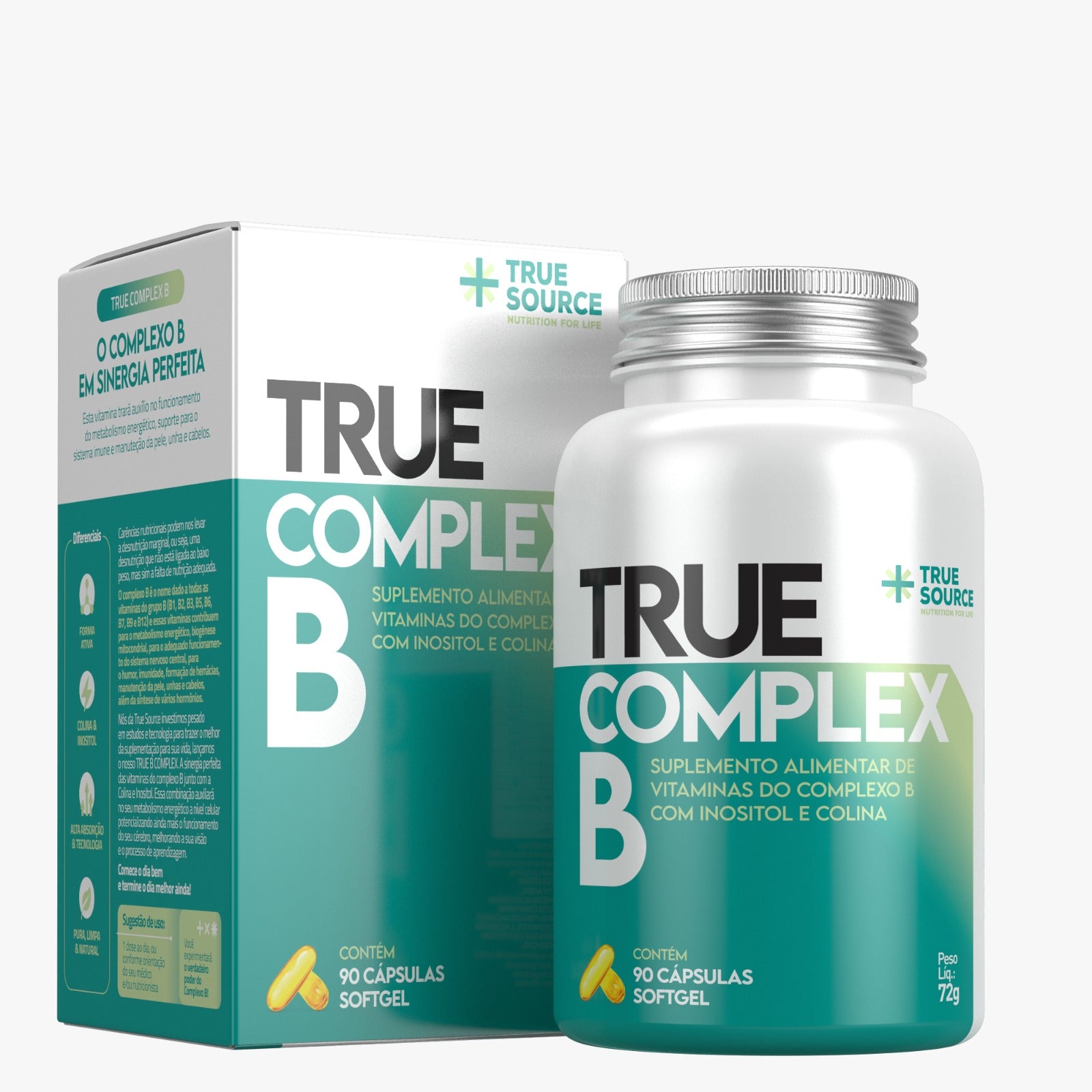 Vitaminas e Minerais True Complex B c/ 90 caps - True Source