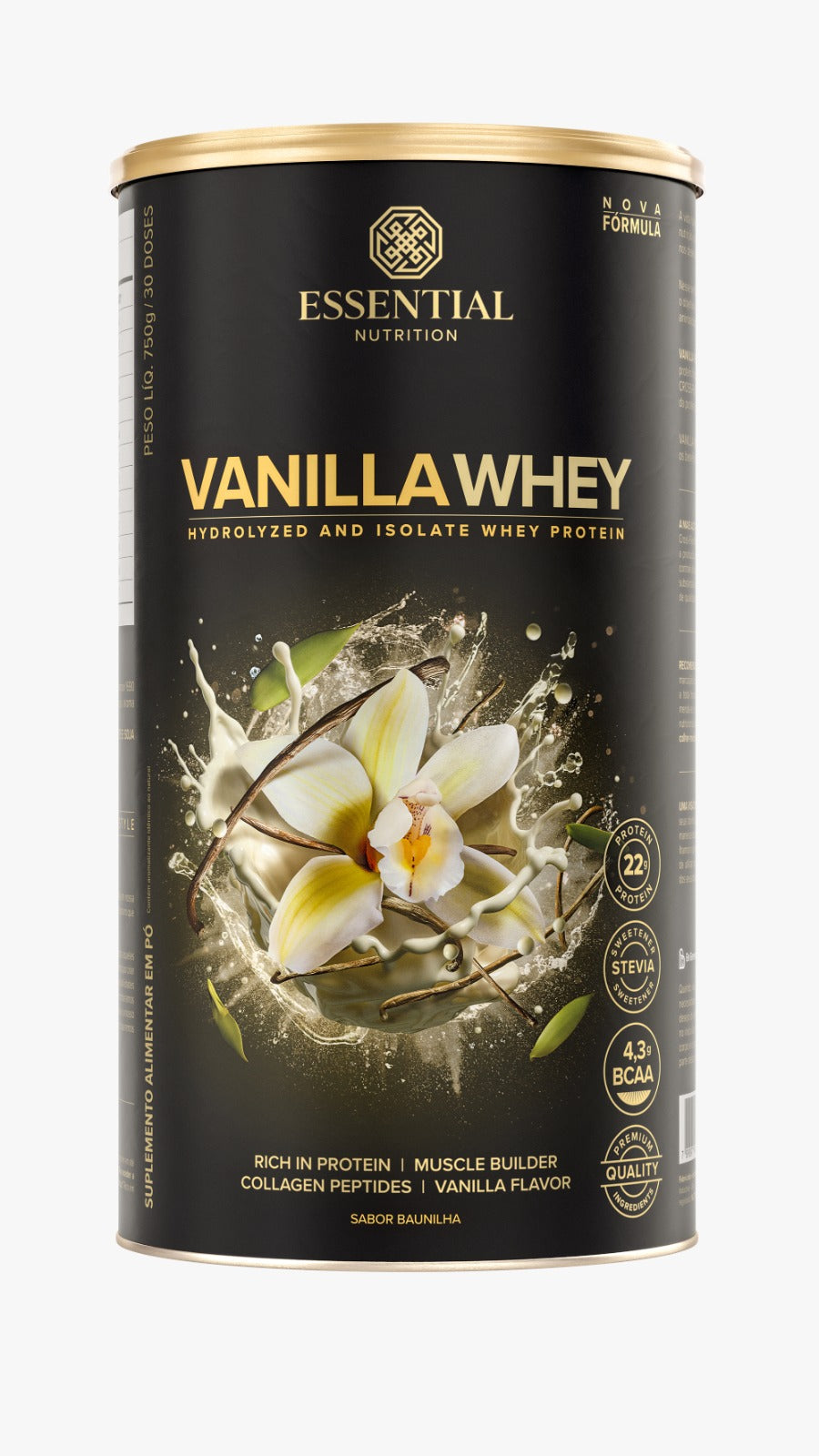 Vanilla Whey Lata 750g/30Ds Essential