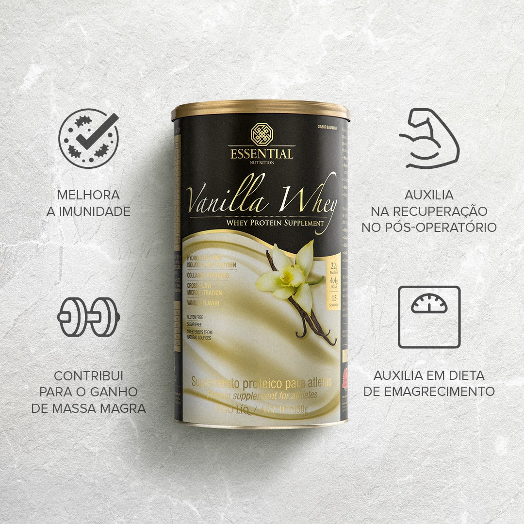 Vanilla Whey Lata 750g/30Ds Essential