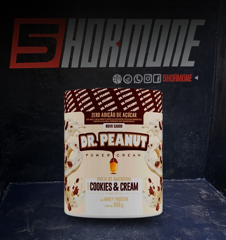 Pasta de amendoim Dr. Peanut com Whey Protein 650g.