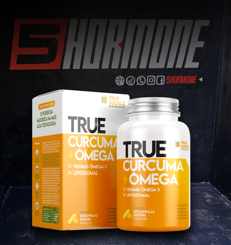 Longevidade e Prevenção true curcuma + omega lipossomal c/ 120 caps - true source