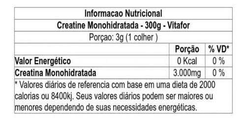 Combo Emagrecimento, Definição Musucular e  Alta Performance - Whey Protein Isolado (900g) vitafor + Creatina (300g)- Vi