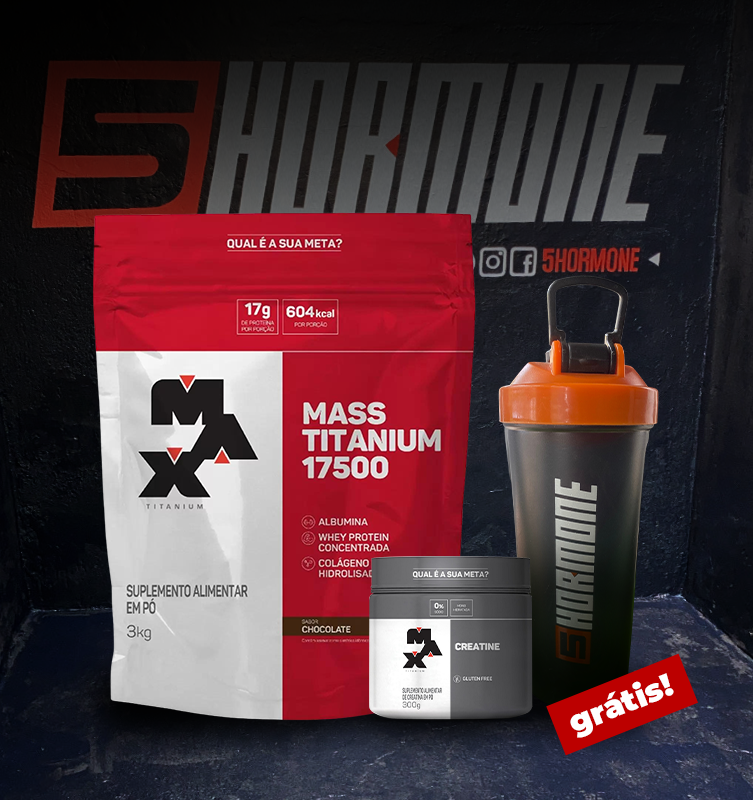 Combo Peso e Massa Muscular mass titanium refil 3kg  + Creatina max titanium 300g