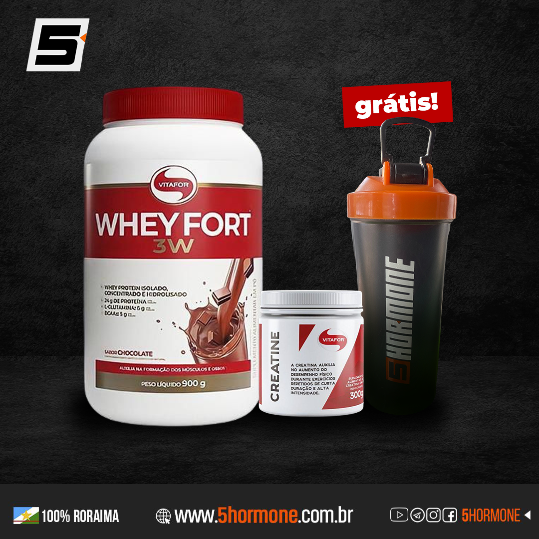 Combo Alta Performance - Top Whey 3w 900g Vitafor + creatina vitafor 300g