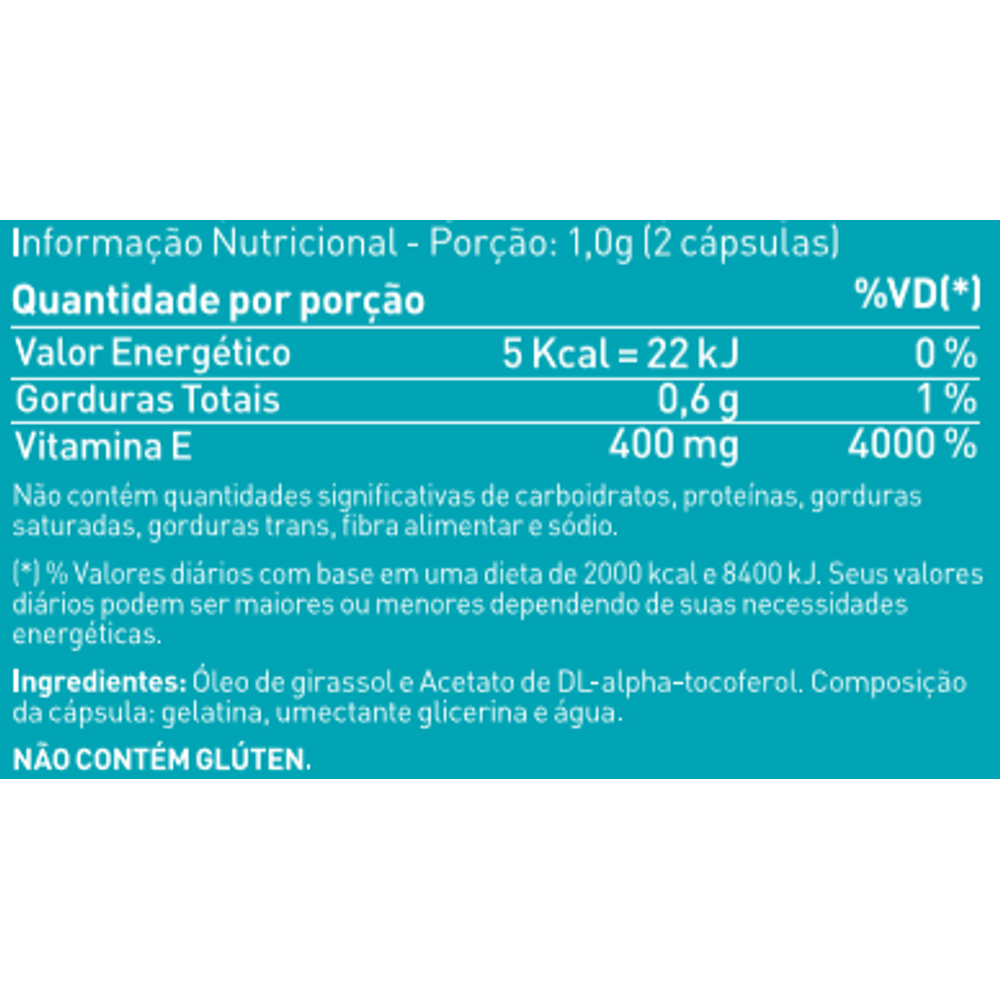 Vitamina E - 100 cápsulas - true source