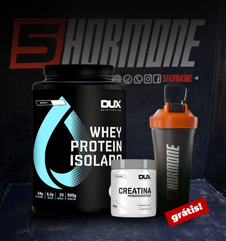 Combo Emagrecimento, Definição Musucular e  Alta Performance - Whey Protein Isolado (900g) Dux + Creatina (300g) Dux