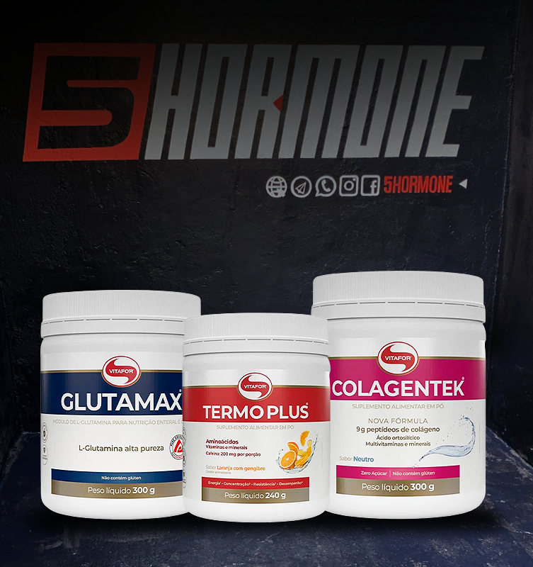 Combo Beleza e Bem-Estar - Colagentek (300g) + Glutamax (300g) + Termo Plus, vitafor - (240g)