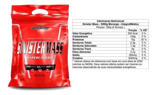 Combo Alta Performance, Força e Massa Muscular - Sinister Mass (3kg) IM + Creatina (300g) IM