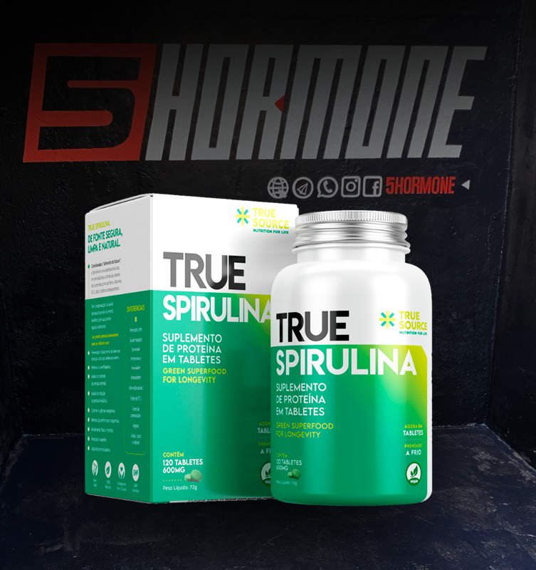 Longevidade e Prevenção True Spirulina 600mg c/ 120 tabletes - true source