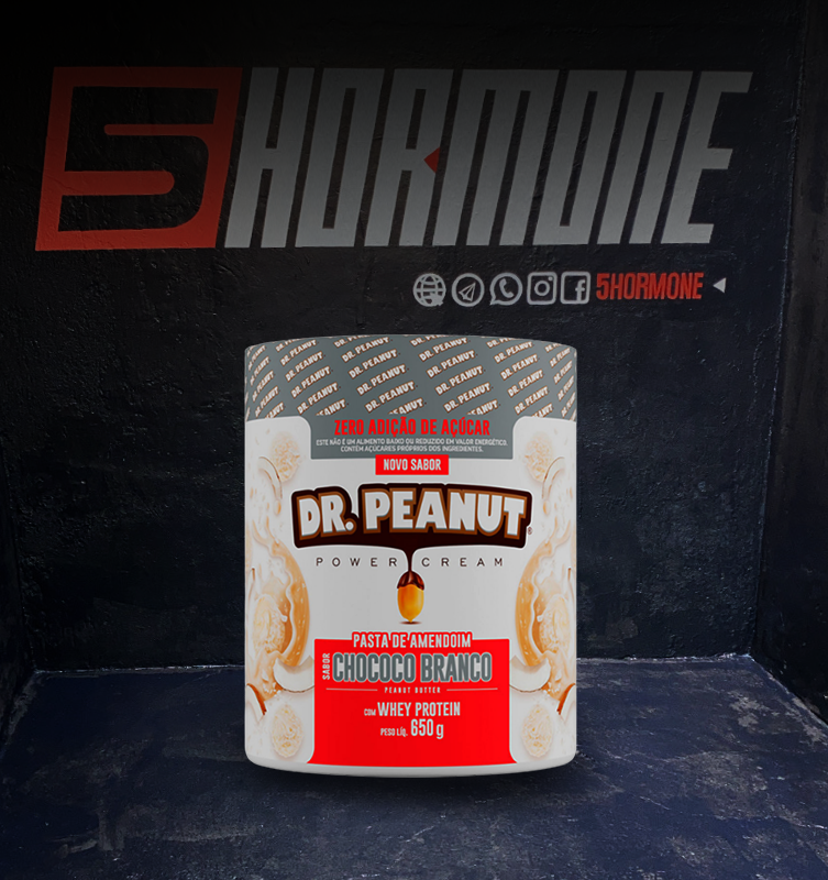 Pasta de amendoim Dr. Peanut com Whey Protein 650g.