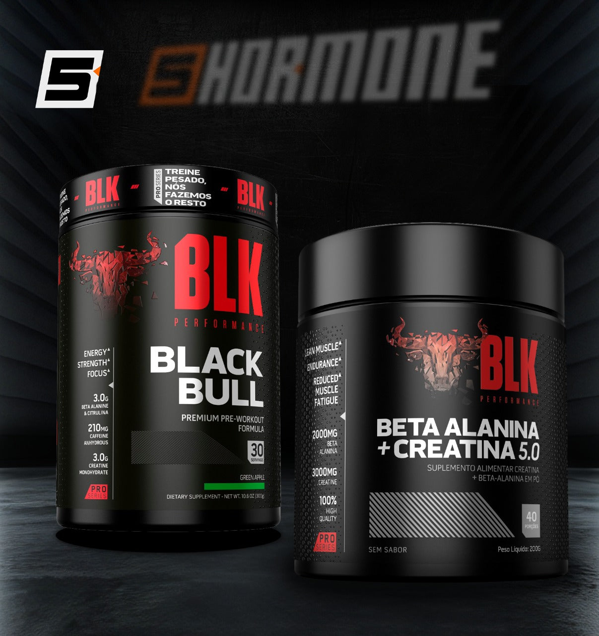 COMBO FORÇA, ENERGIA E RESISTENCIA - PRE TREINO BLK (300G) + BETA ALANINA CREATINA (200G)