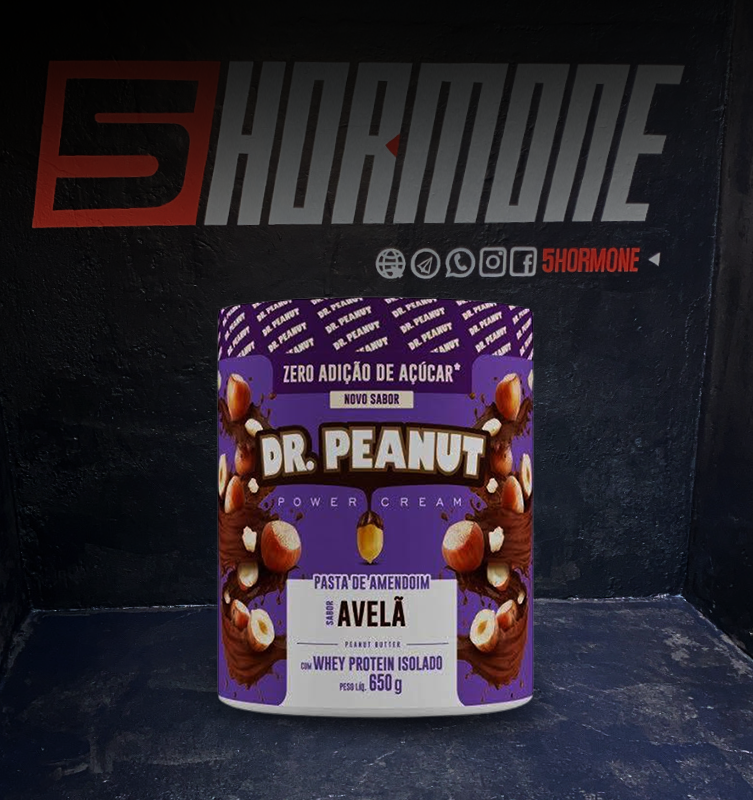 Pasta de amendoim Dr. Peanut com Whey Protein 650g.