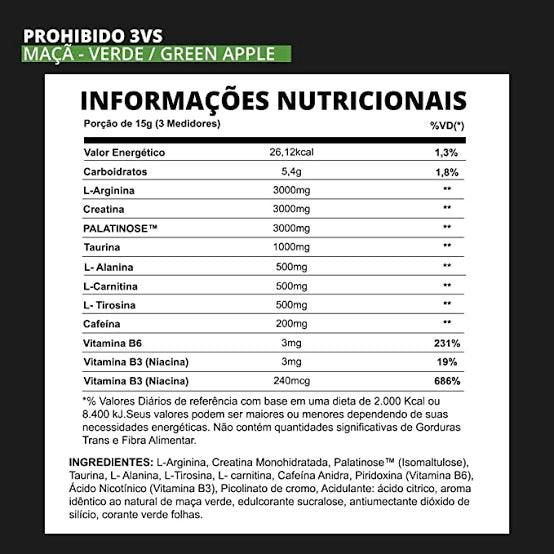 Prohibido pré-treino - 3vs nutrition