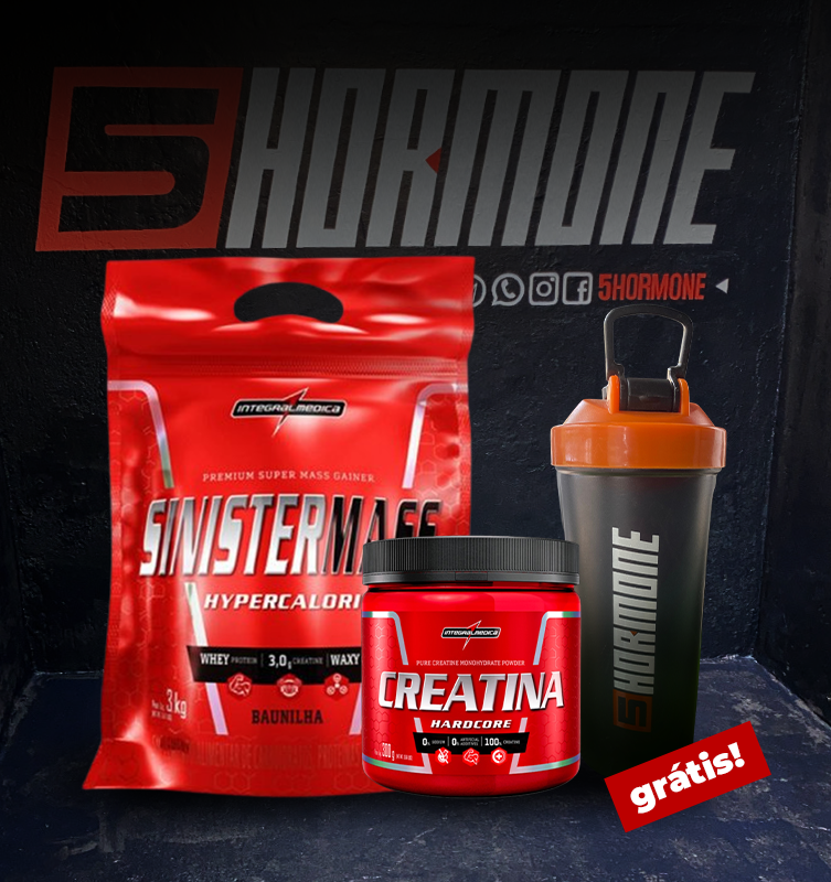 Combo Alta Performance, Força e Massa Muscular - Sinister Mass (3kg) IM + Creatina (300g) IM