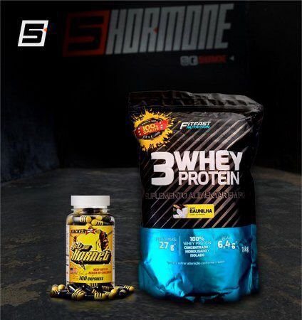 Kit definição muscular: 3w whey protein 1kg + Yellow hornet 100capsulas